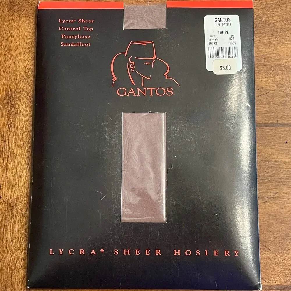 Gantos Pantyhose Lycra Sheer Control Top Size: Petite Color: Taupe C-4